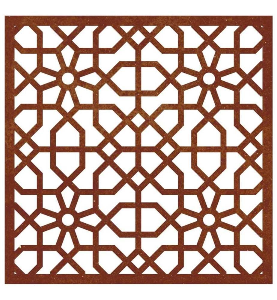 Garten-Wanddeko 55x55 cm Cortenstahl Maurisches Design