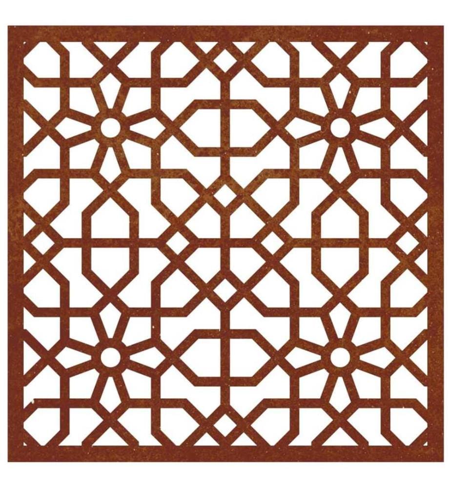 Garten-Wanddeko 55x55 cm Cortenstahl Maurisches Design