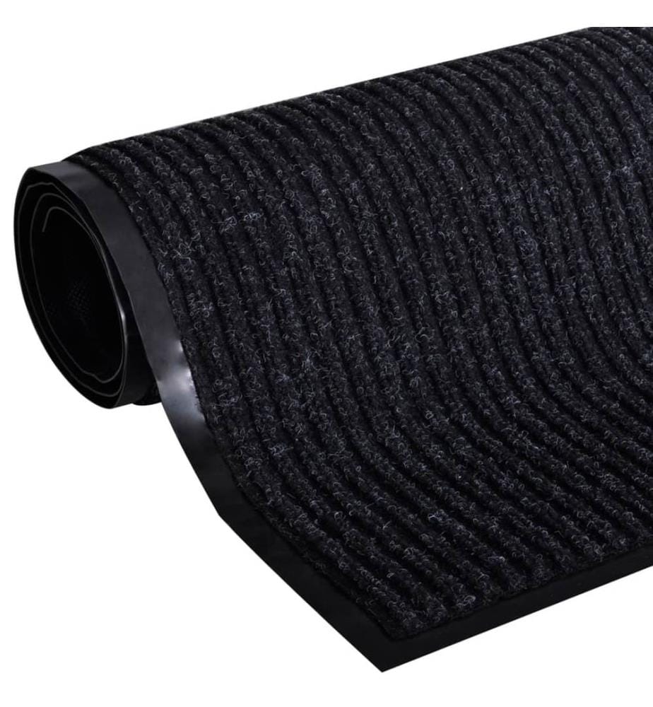 Tapis d'entrée noir 117x220 cm PVC