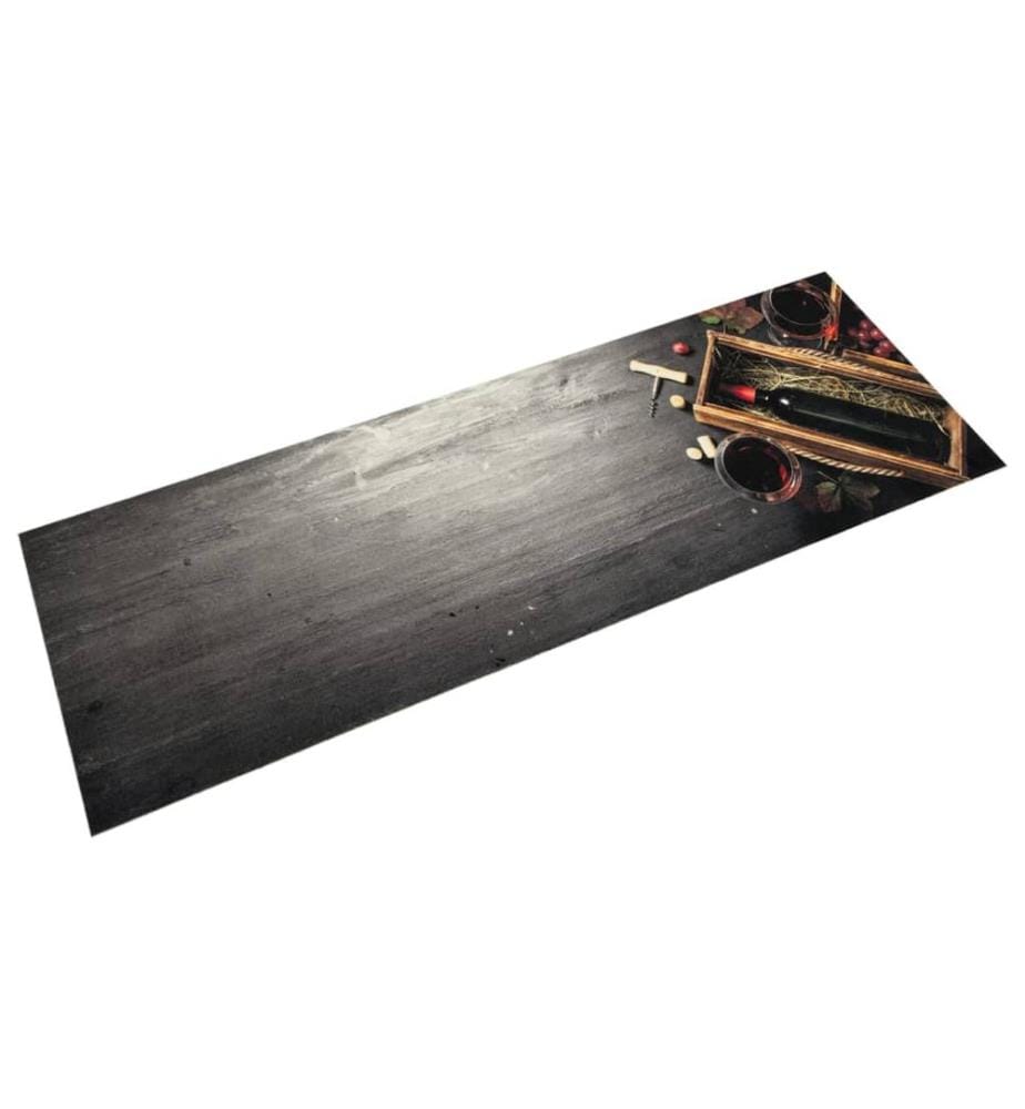 Küchenteppich Waschbar Weinflasche 45x150 cm Samt