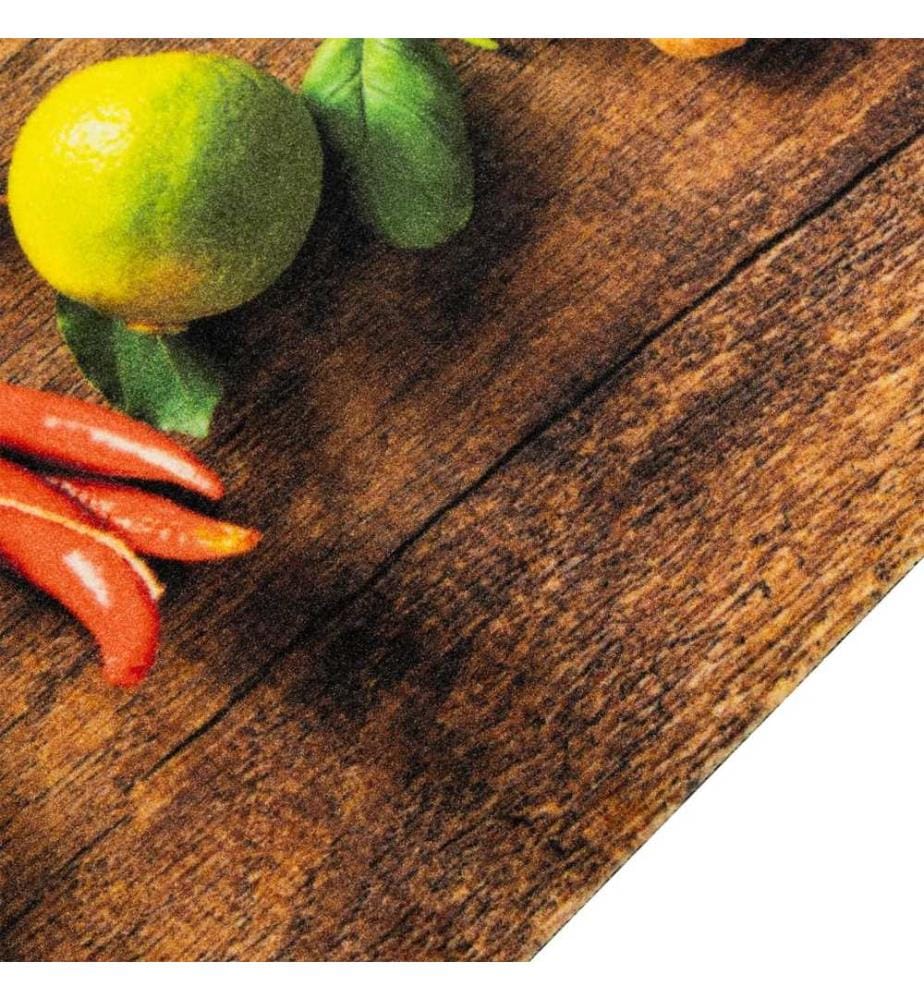 Tapis de cuisine lavable impression d'épices 60x180 cm velours