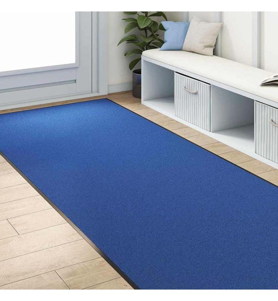 Tapis d'entrée Bleu et Noir 120 x 300 cm 100% Polyamide