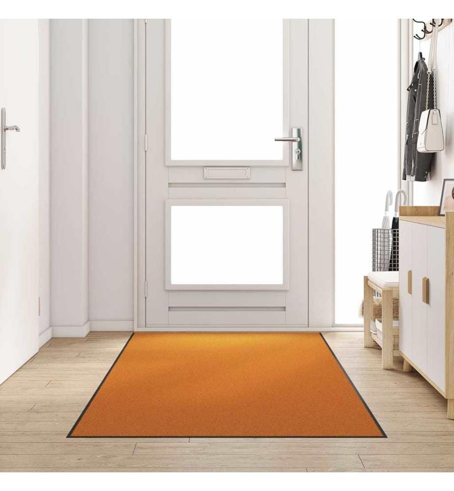 Fussmatte Orange und Schwarz 120 x 250 cm Polyamid und PVC