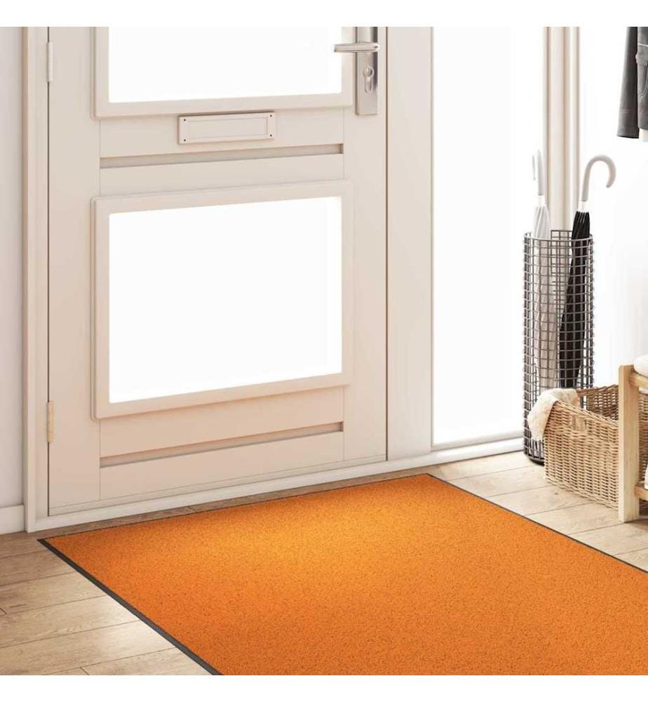 Fussmatte Orange und Schwarz 120 x 250 cm Polyamid und PVC