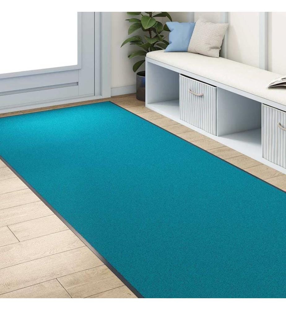 Fussmatte Cyan und Schwarz 120 x 250 cm Polyamid und PVC