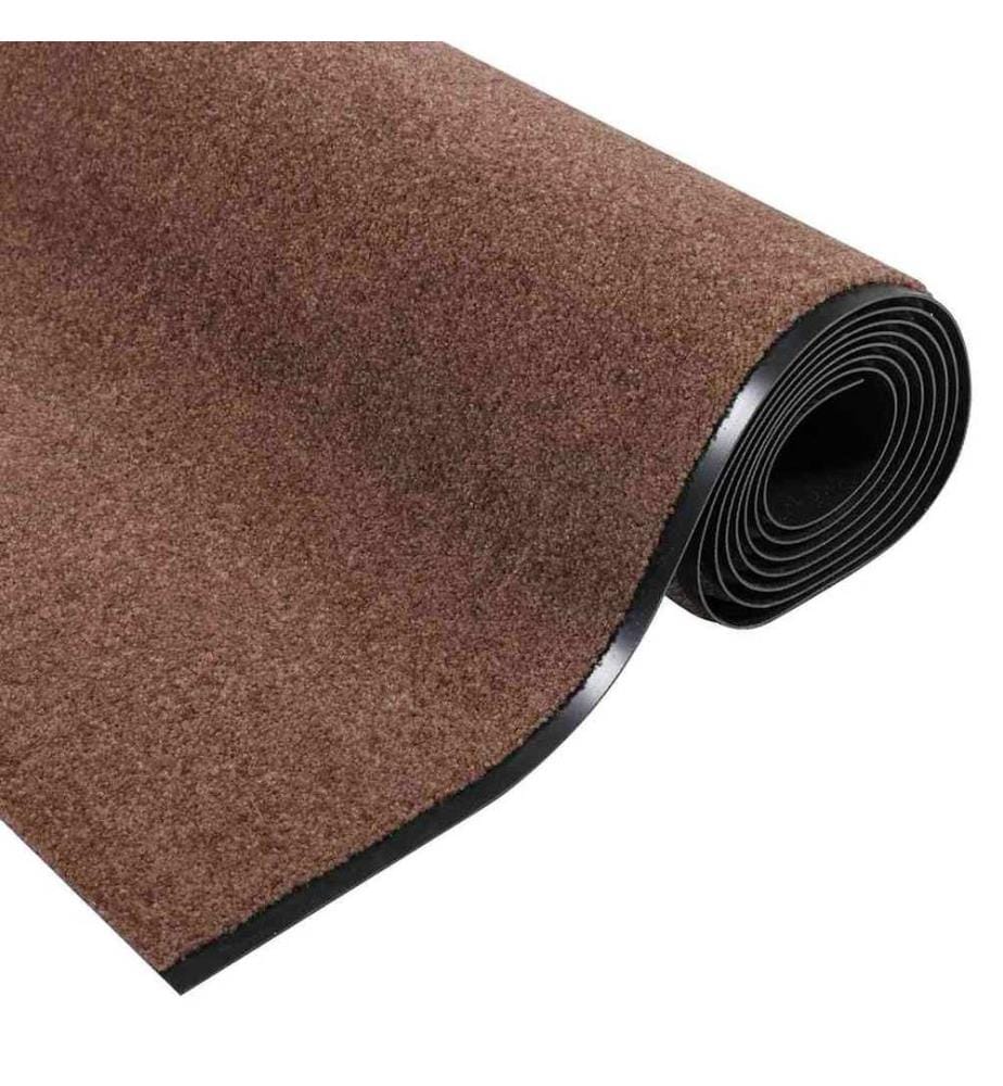 Tapis d'entrée Marron et Noir 120 x 350 cm 100% Polyamide