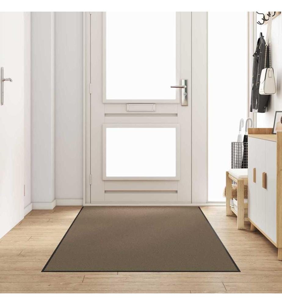 Fussmatte Beige und Schwarz 120 x 300 cm 100% Polyamid