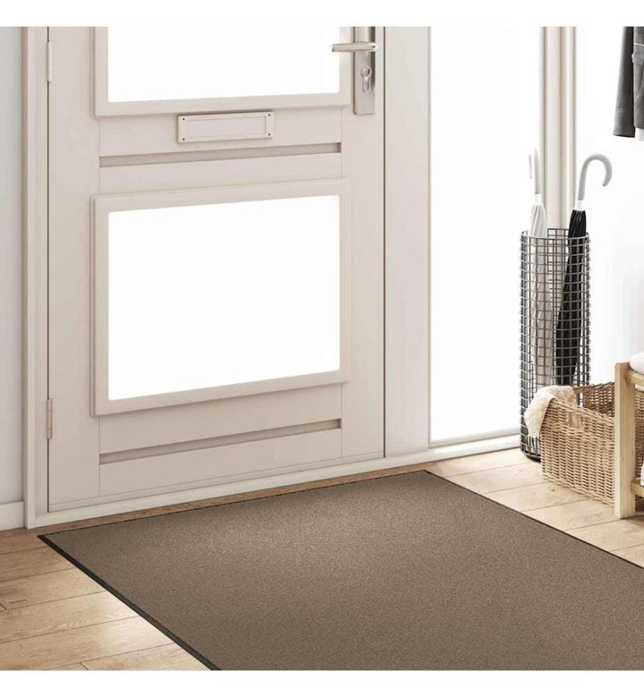 Fussmatte Beige und Schwarz 120 x 300 cm 100% Polyamid