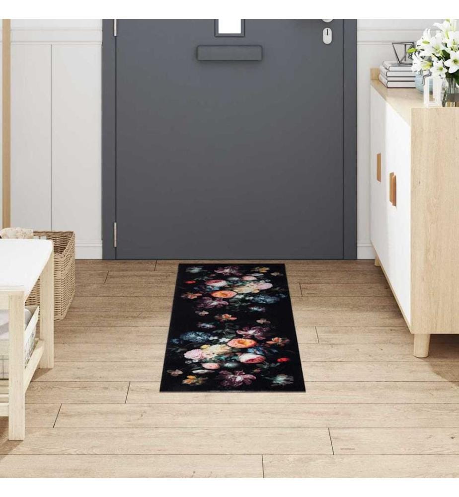 Tapis de Cuisine Noir 150 x 45 cm Velours