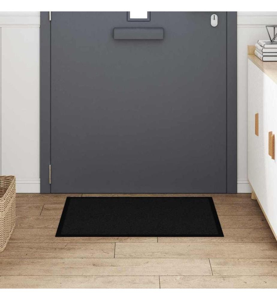 Fussmatte Schwarz 80 x 60 x 1,2 cm Teddystoff