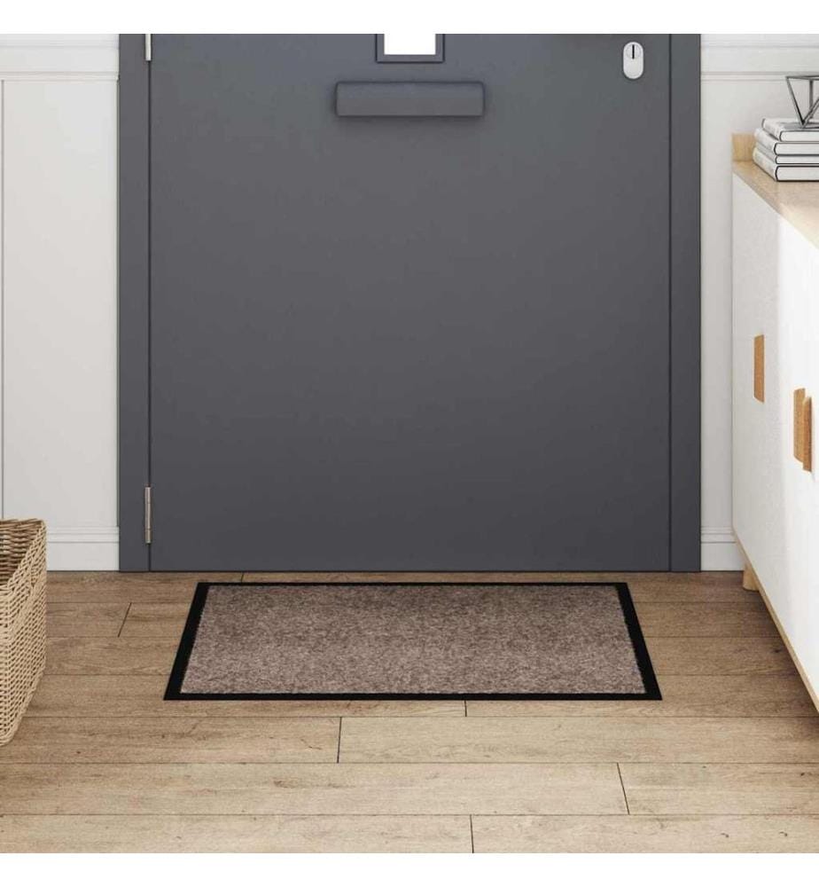 Fussmatte Beige 80 x 60 x 1,2 cm Teddystoff