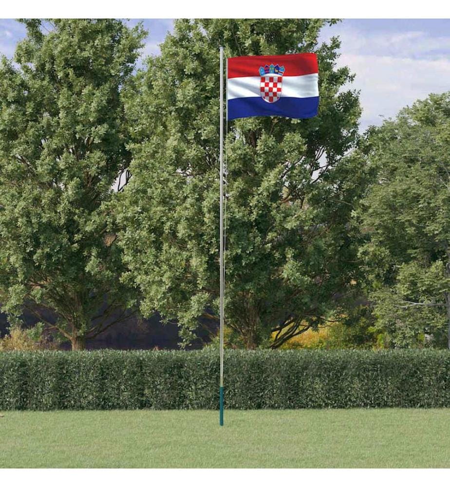 Drapeau de la Croatie et mât 6,08 m Aluminium