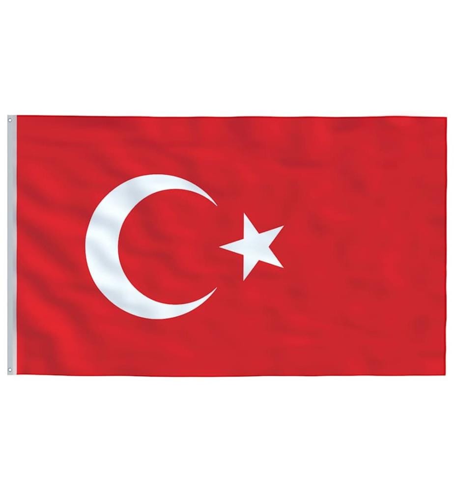 Drapeau de la Turquie et mât 6,08 m Aluminium