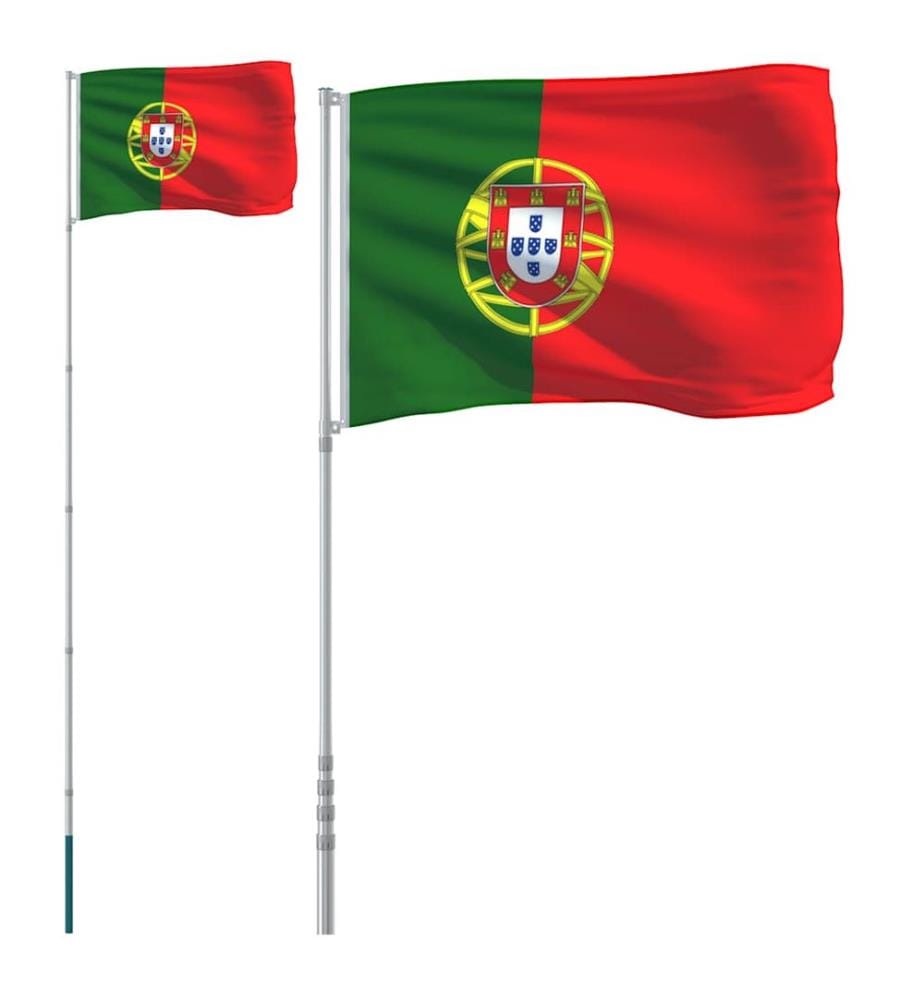 Flagge Portugals mit Mast 5,5 m Aluminium