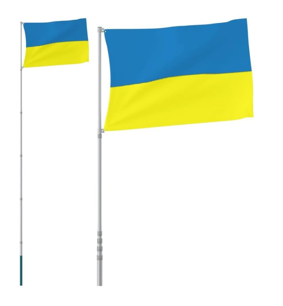 Drapeau de l'Ukraine et mât 5,55 m aluminium