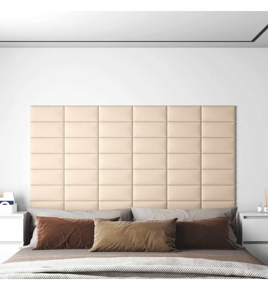 Wandkopfteilen 12 pcs Creme 30 x 15 cm Stoff
