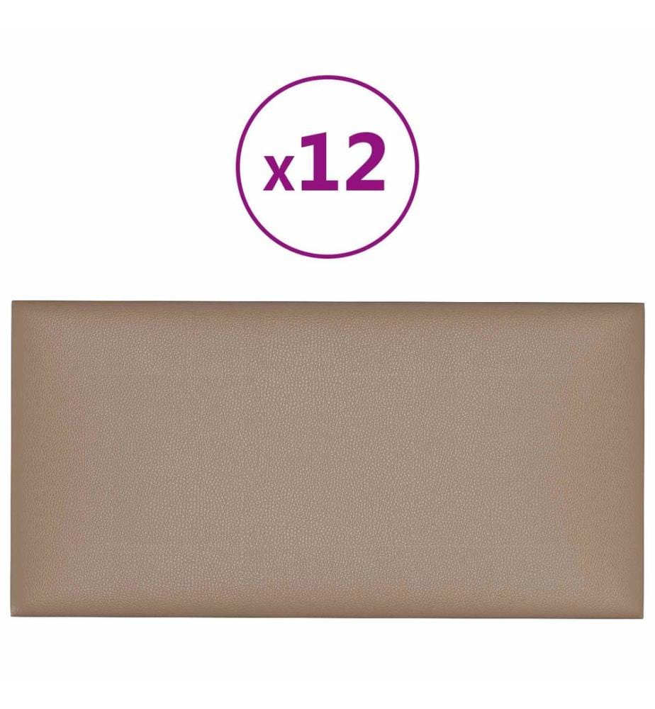 Wandkopfteilen 12 pcs Cappuccino 30 x 15 cm Stoff