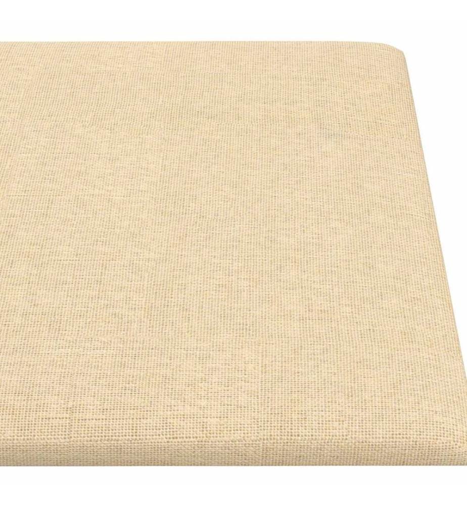 Tête de lit murale 12 pcs Crème 90 x 15 cm tissu