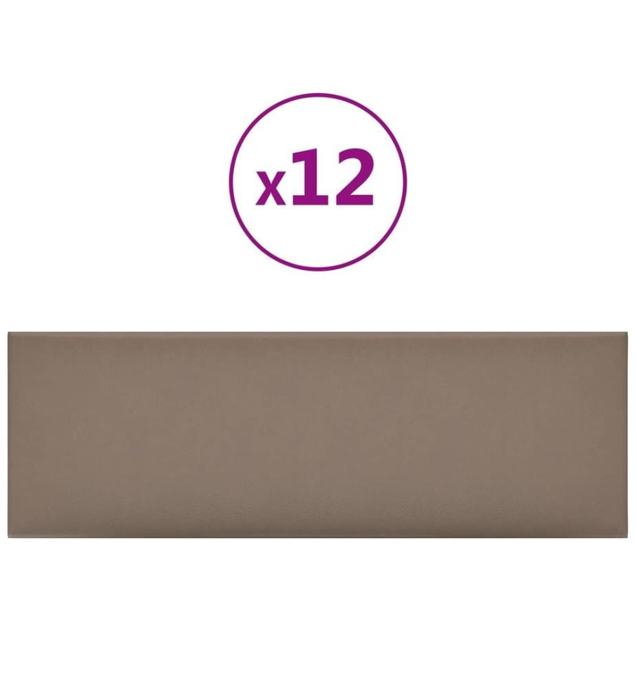 Tête de lit murale 12 pcs Cappuccino 90 x 30 cm tissu