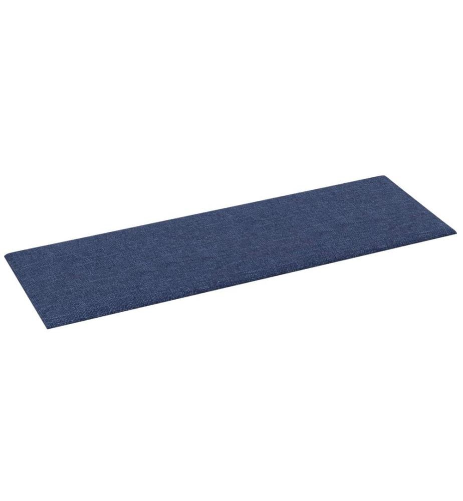 Tête de lit murale 12 pcs Bleu 90 x 30 cm tissu
