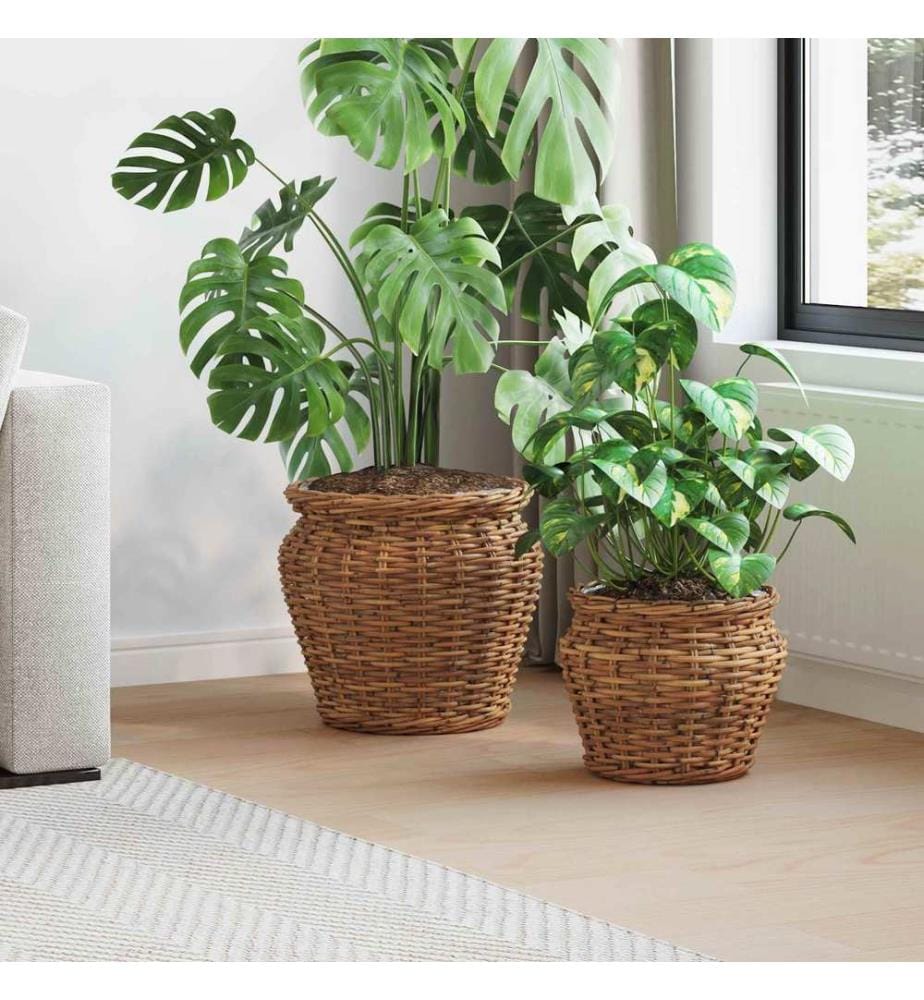 Blumentopfkorb mit Speicher 2 pcs Braun Lacak Rattan