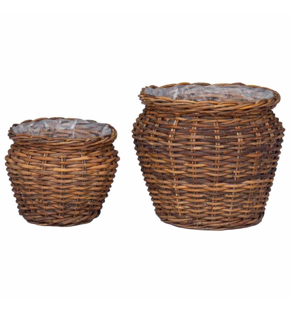 Blumentopfkorb mit Speicher 2 pcs Braun Lacak Rattan