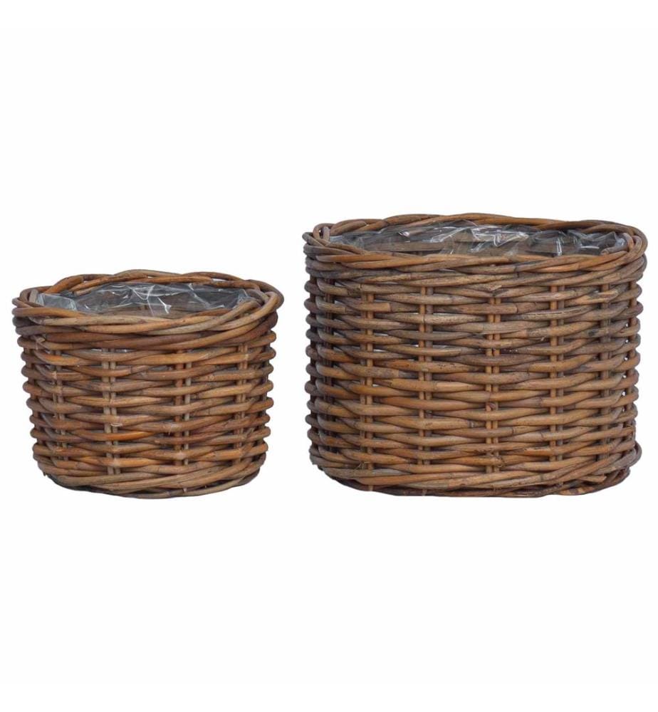 Blumentopf Korb mit Speicher 2 pcs Braun