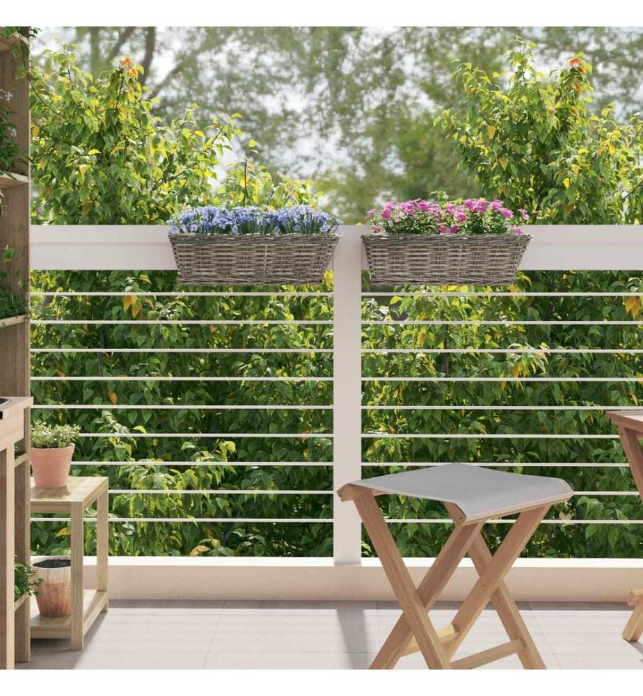 Hängender Blumentopf Korb 2 pcs Grau 48 x 22 x 15 cm