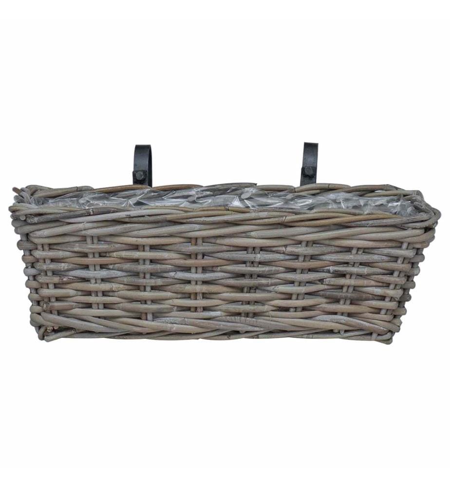 Hängender Blumentopf Korb 2 pcs Grau 48 x 22 x 15 cm