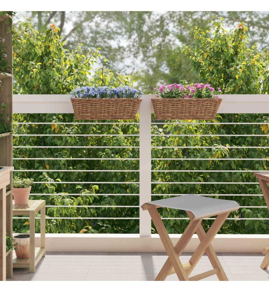 Hängender Blumentopf Korb 2 pcs Braun 48 x 22 x 15 cm
