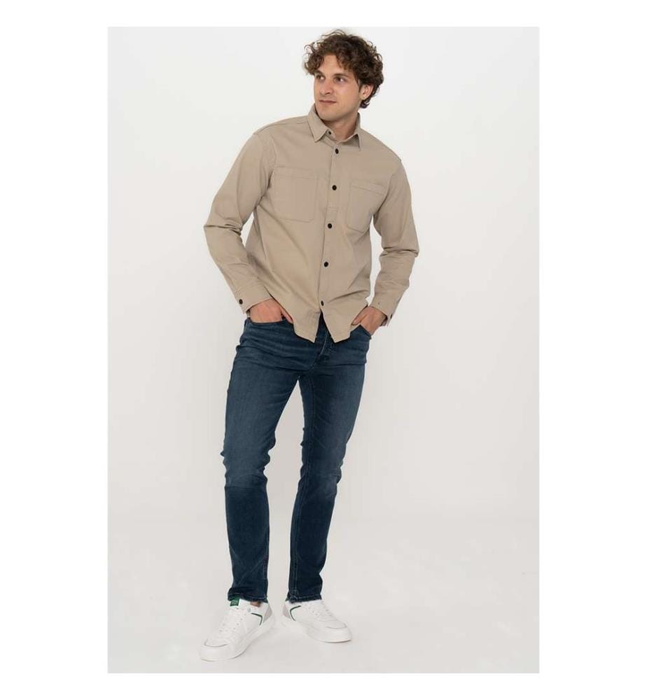 Jean en denim extensible - Bleu