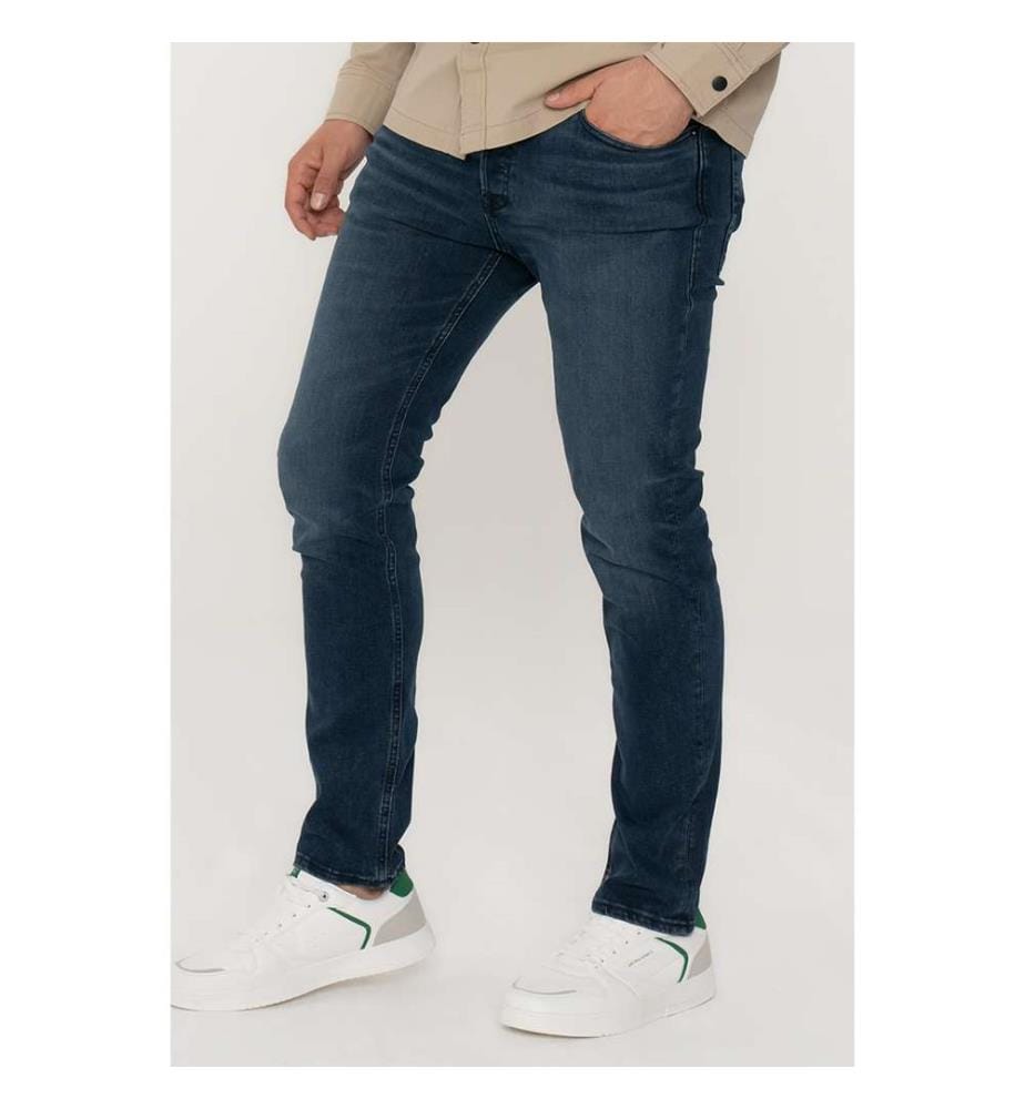 Jean en denim extensible - Bleu