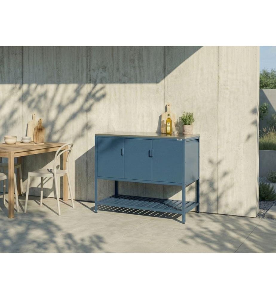 Outdoor Kitchen Cabinet MAENZA Metal Blue
