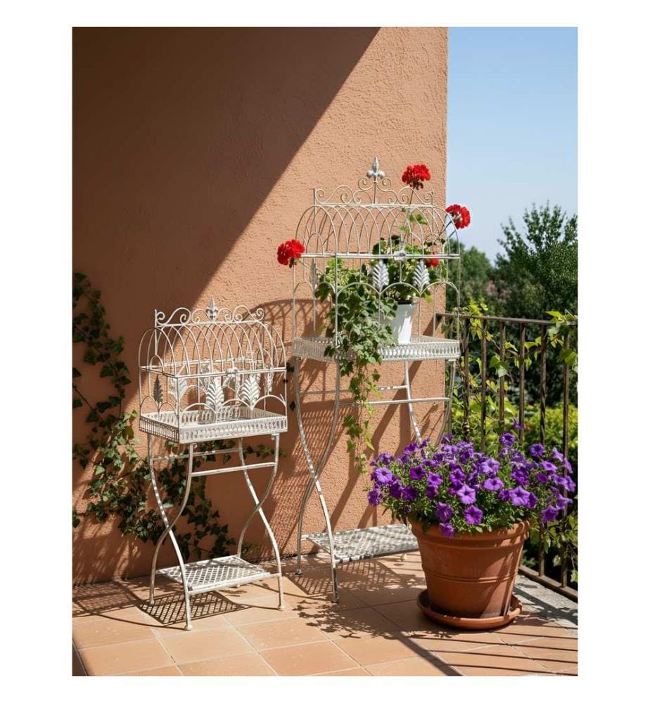 Regal 2er Set SICILY Metall 43/37 cm 30/27 cm Grau