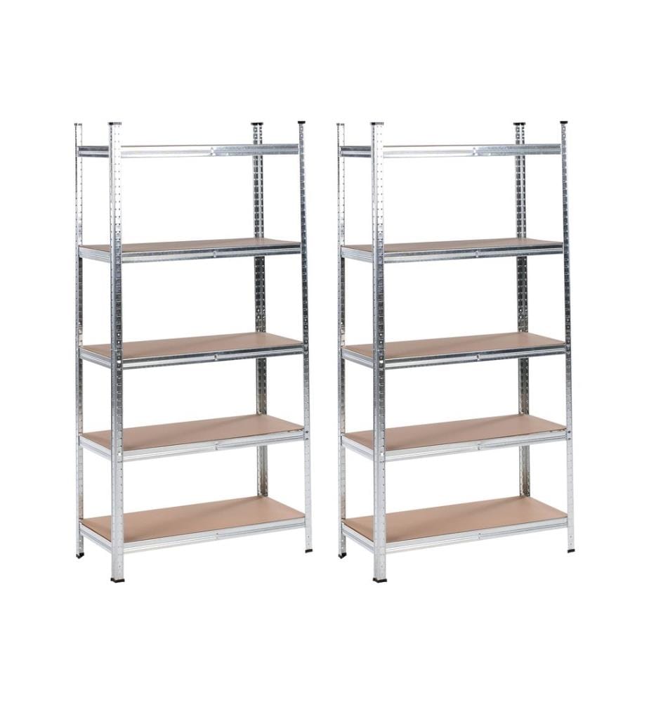 Set di 2 scaffali per garage XITTA Metallo 75 cm 30 cm Argento