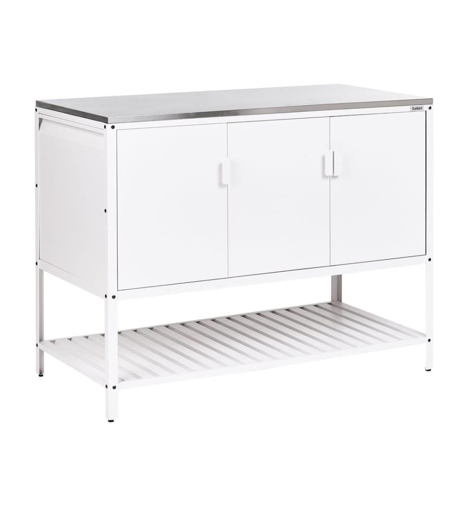 Outdoor Kitchen Cabinet MAENZA Metal White