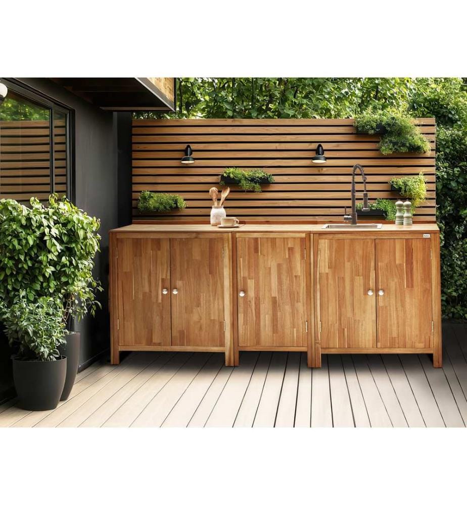 Outdoor Kitchen Cabinet VENOSA Acacia Wood 80 cm 50 cm Brown