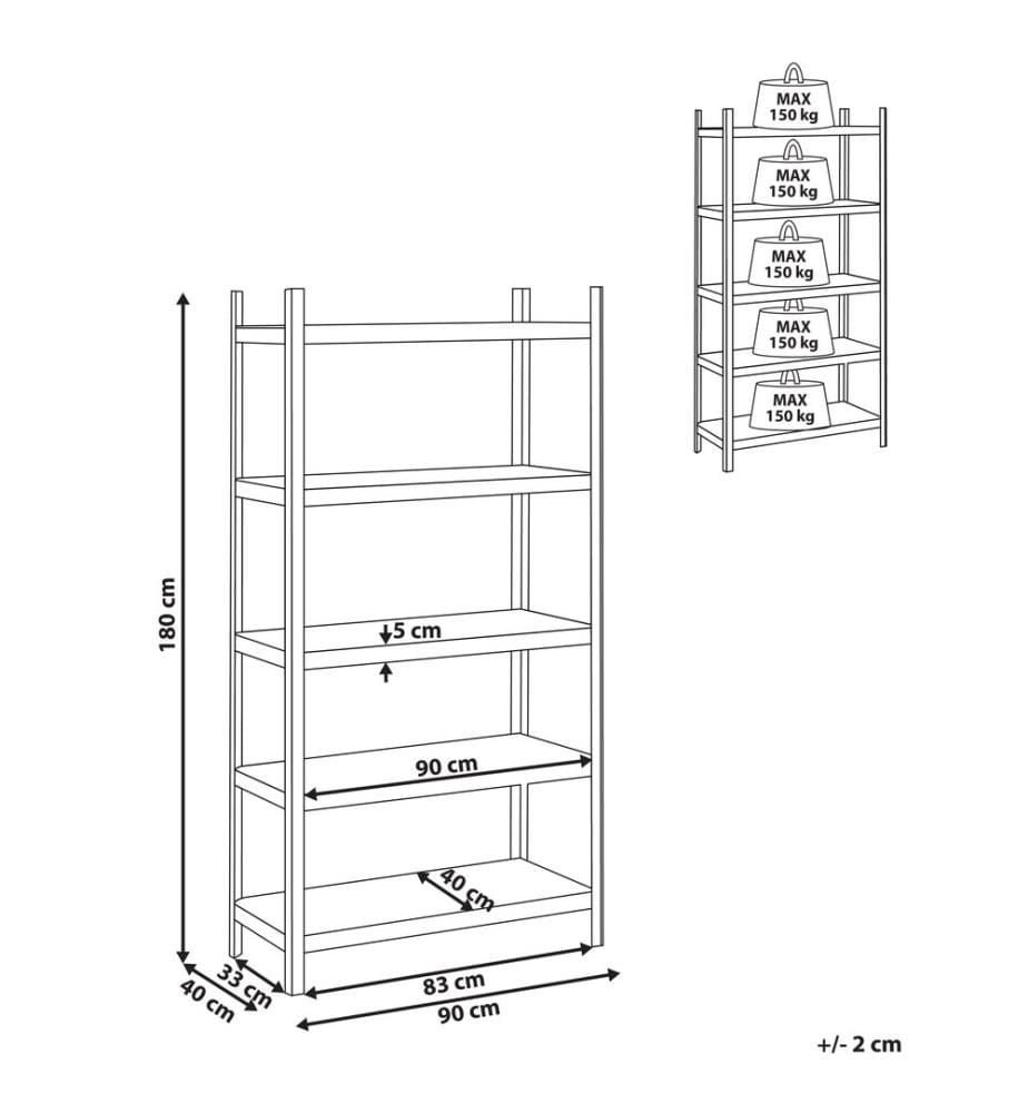 Garage Shelving XITTA Metal 90 cm 40 cm Silver
