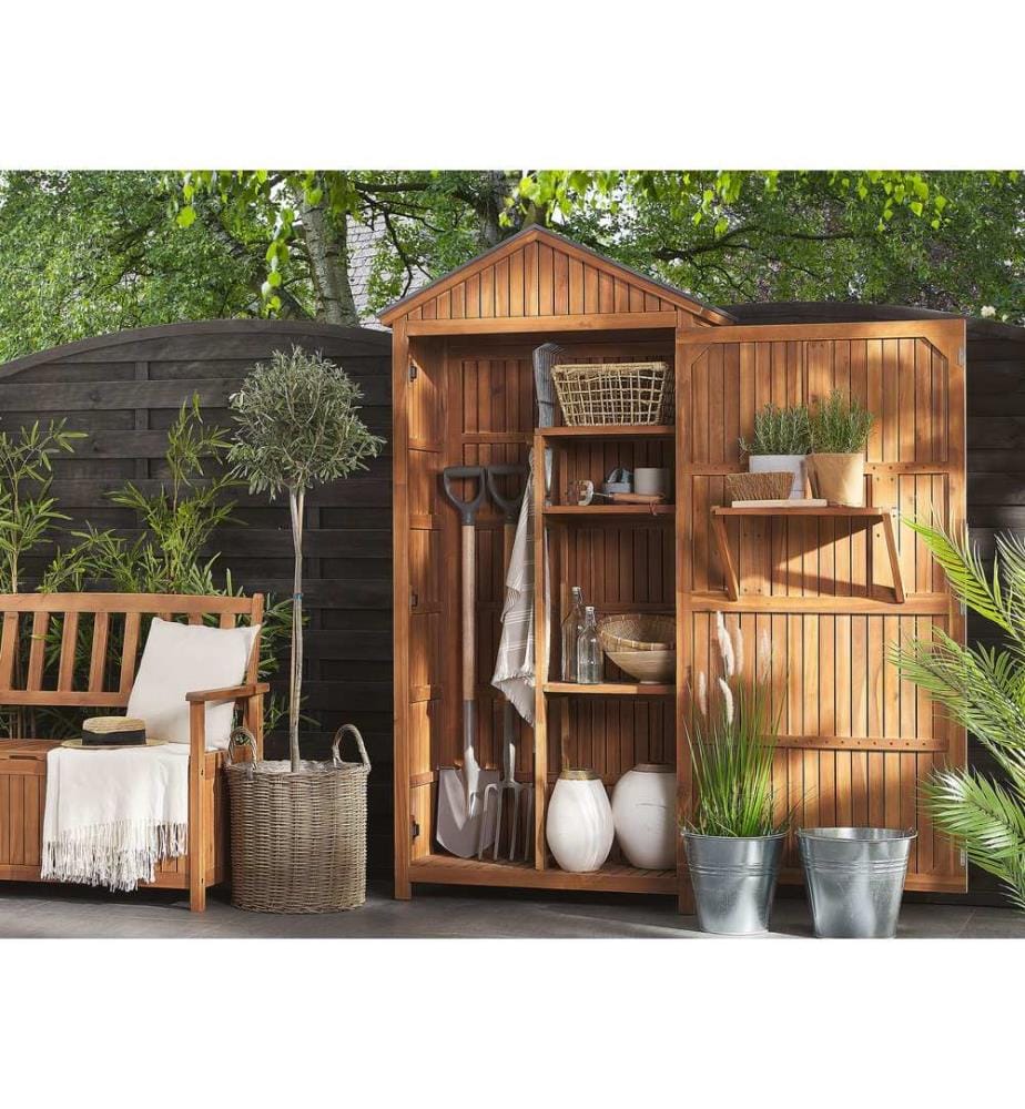Armoire de jardin SAVOCA Acacia 100 cm 40 cm Marron