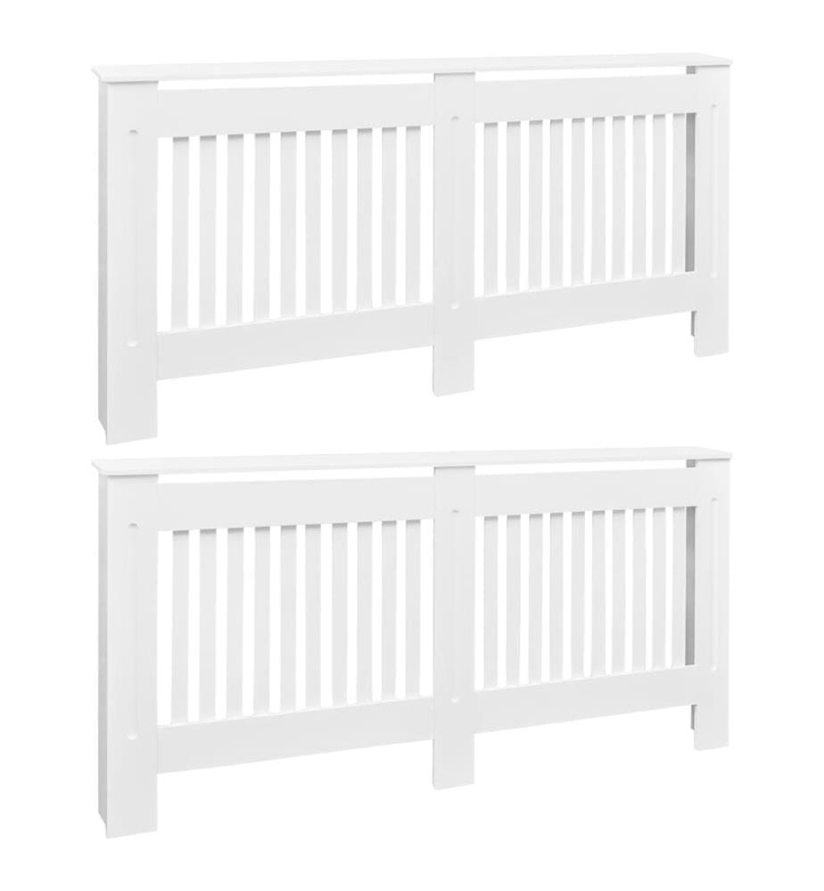 Cache-radiateurs 2 pcs blanc MDF 172 cm