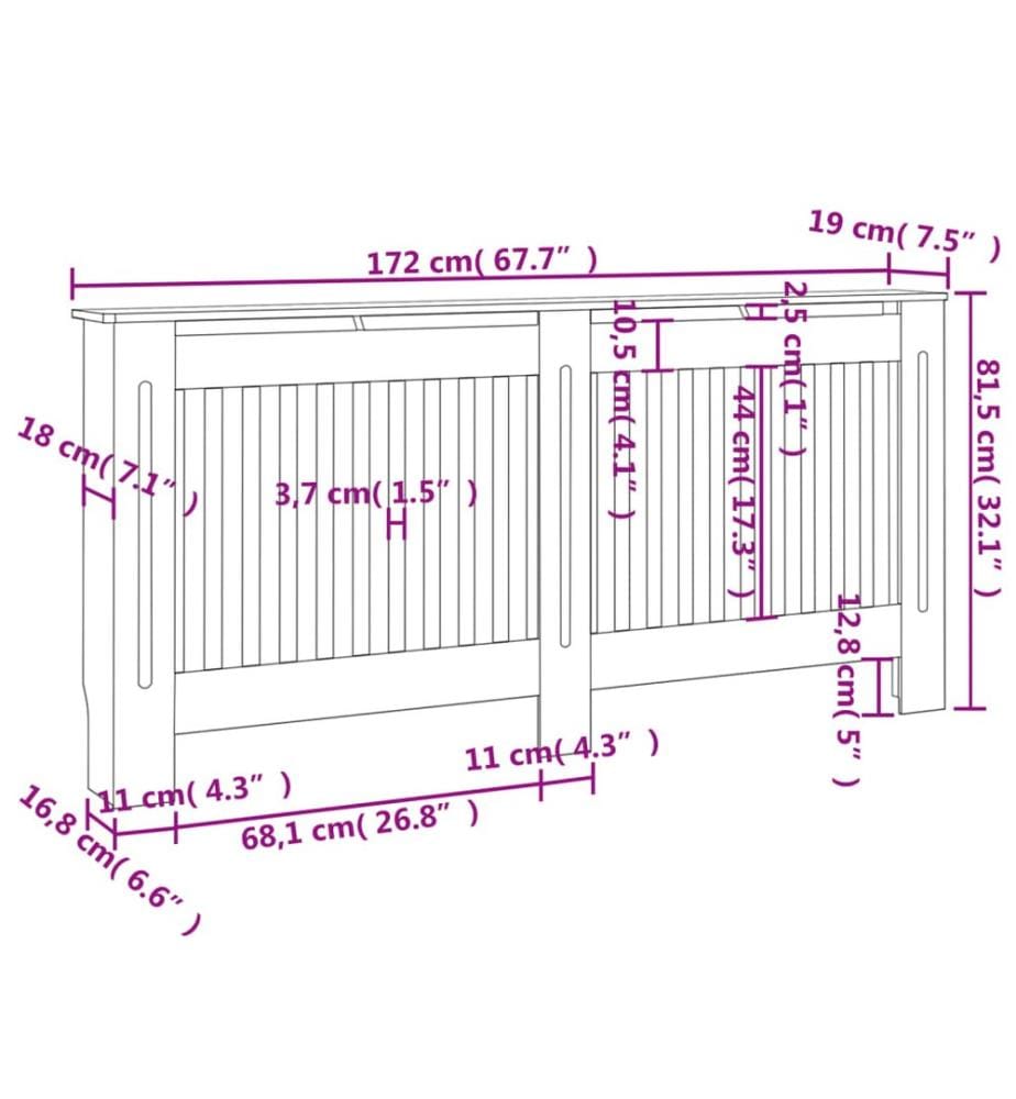 Cache-radiateurs 2 pcs blanc MDF 172 cm