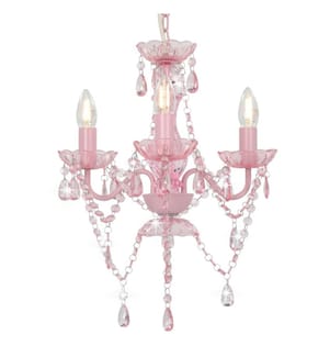 Kronleuchter mit Perlen Rosa Rund 3×E14