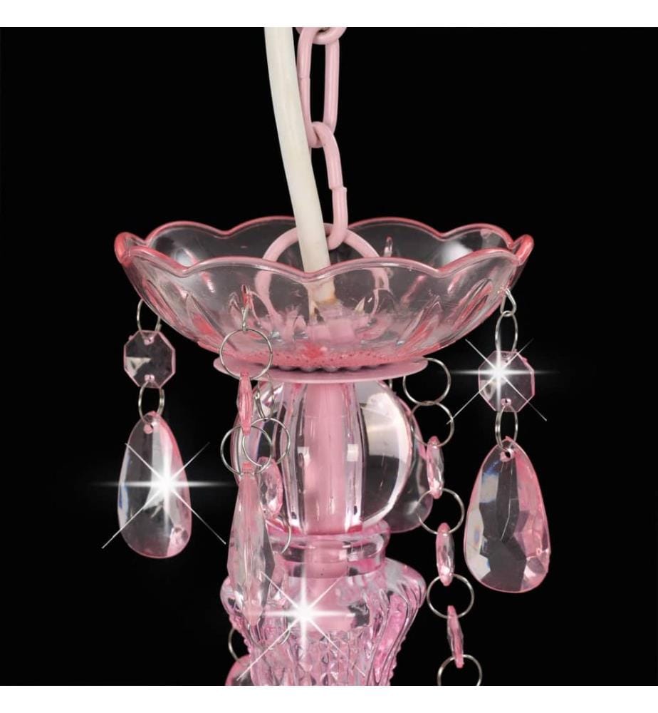 Kronleuchter mit Perlen Rosa Rund 3×E14