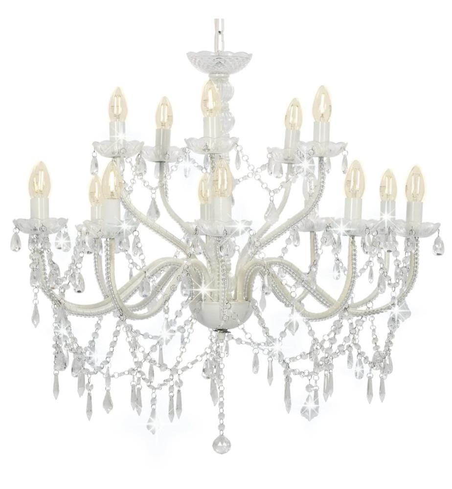 Lustre 2 couches Blanc 15 ampoules E14