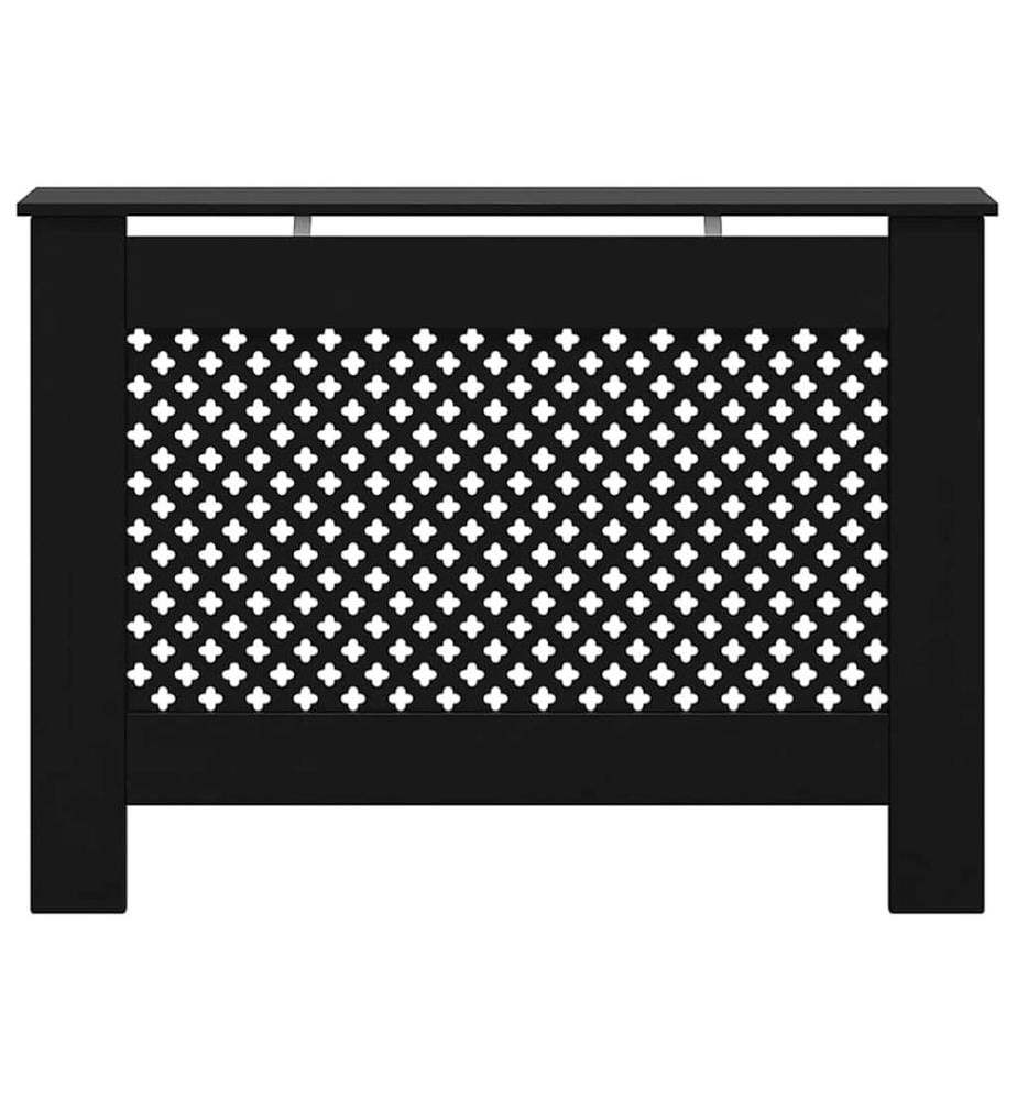 Cache-radiateur noir 112x19x81,5 cm MDF