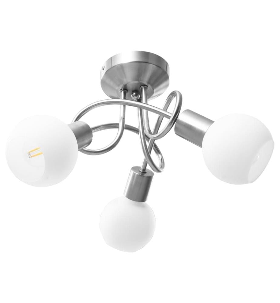 Deckenleuchte mit Keramik-Lampenschirmen für 3 E14 Glühlampen