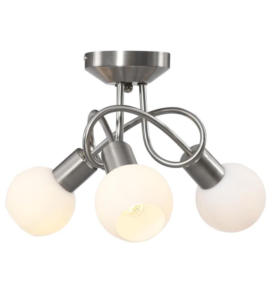 Deckenleuchte mit Keramik-Lampenschirmen für 3 E14 Glühlampen