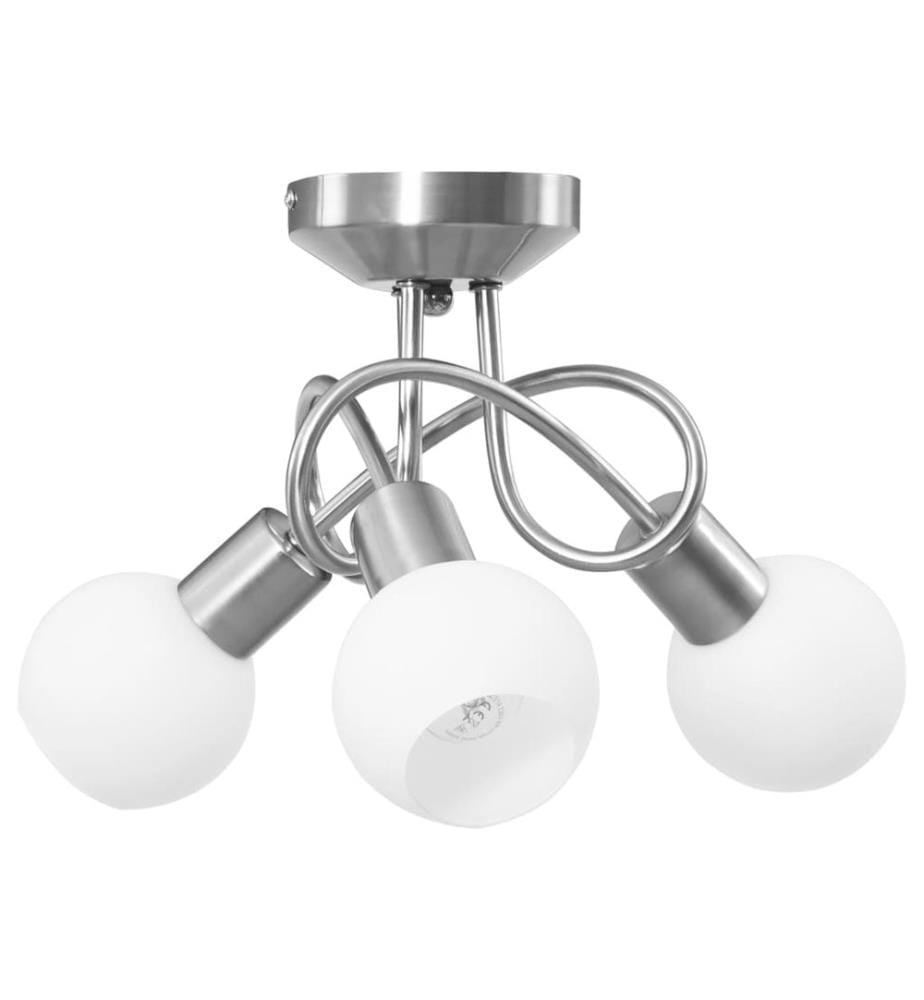 Deckenleuchte mit Keramik-Lampenschirmen für 3 E14 Glühlampen
