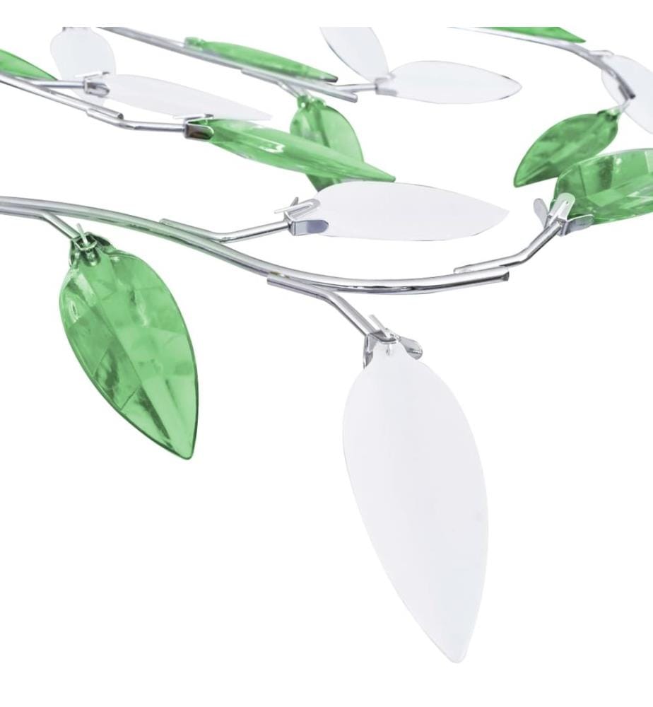 Deckenleuchte mit Acrylglas-Blätter für 5 x E14-Lampen Grün