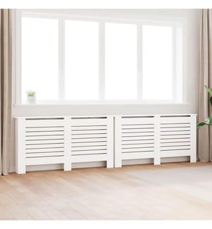 Cache-radiateurs 2 pcs Blanc 152x19x81,5 cm MDF